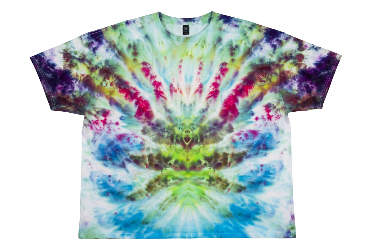 4XL Aurora Spirit Tie-Dye T-Shirt — one-of-a-kind hand-dyed apparel by Bitter Buffalo Art, Breckenridge, Colorado.