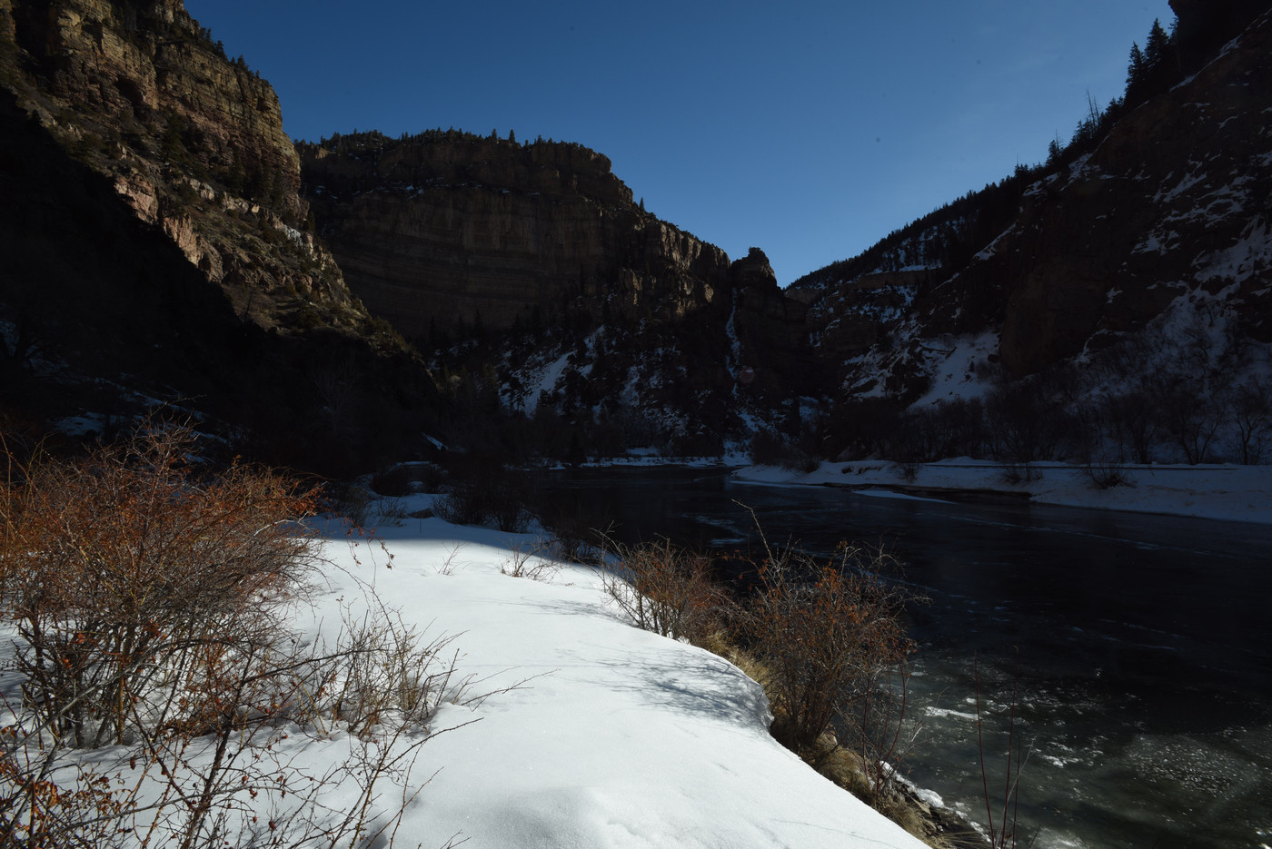 Snow on the Near Bank
