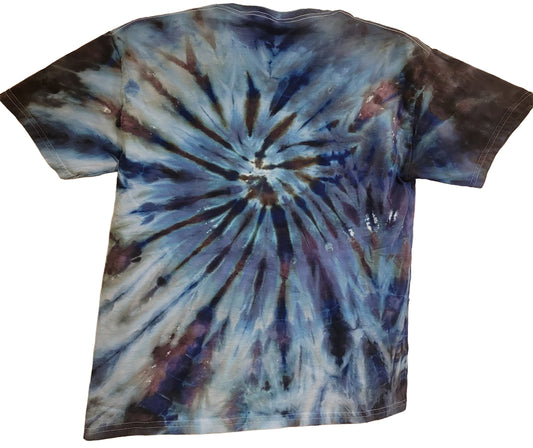 Large Midnight Aurora Tie-Dye T-Shirt — one-of-a-kind hand-dyed apparel by Bitter Buffalo Art, Breckenridge, Colorado.