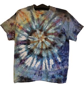 Large Aurora Bloom Tie-Dye T-Shirt — one-of-a-kind hand-dyed apparel by Bitter Buffalo Art, Breckenridge, Colorado.