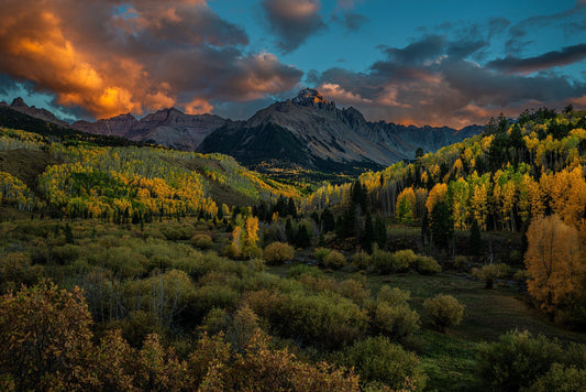 Autumn Fire at Mount Sneffels 24*36 fine art photography print by Bitter Buffalo Art, Colorado.