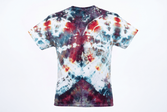 Large Phoenix Veil Tie-Dye T-Shirt — one-of-a-kind hand-dyed apparel by Bitter Buffalo Art, Breckenridge, Colorado.